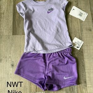Nike Purple T-Shirt and Shorts Set